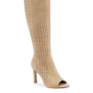 Sold ♥️Vince camuto Suede Shelrica Woven Knee High Western Boots